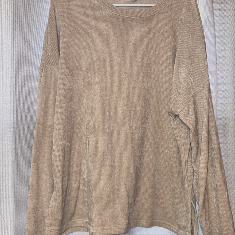 Cozy Tan Long Sleeve Sweater